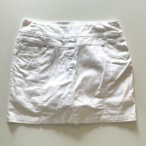 Reitmans Vintage Contrast Skort in white denim size 14